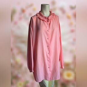 Anthony Mark Hankins Pink Ruffle Blouse 3X Coquette Cottagecore Top